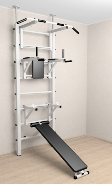 Шведская стенка Sv Sport враспор (Турник стандарт/Брусья/Стойка/Скамья) (275-295 см) В707