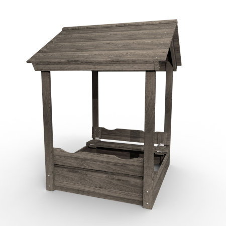 картинка Детская деревянная песочница с крышей "Блэк" от магазина Лазалка