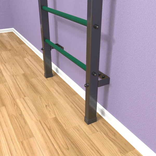 картинка Шведская стенка «LittleSport» Л 2.0 Графит зеленые ступени от магазина Лазалка