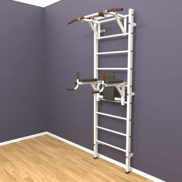 Шведская стенка «LittleSport» ПУ 2.0 Белый белые ступени