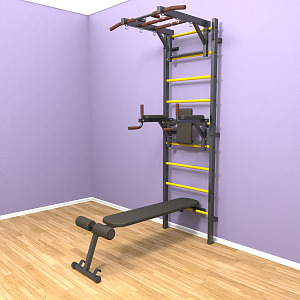 Шведская стенка «LittleSport» Graphite Long 3.0 желтые ступени