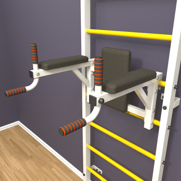 Шведская стенка «LittleSport» ПУ 2.0 Белый желтые ступени