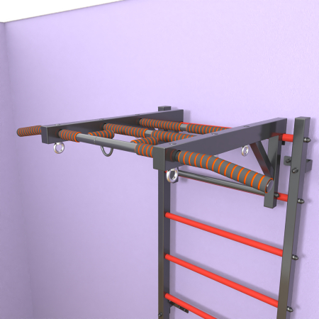 картинка Шведская стенка «LittleSport» Л Графит красные ступени от магазина Лазалка