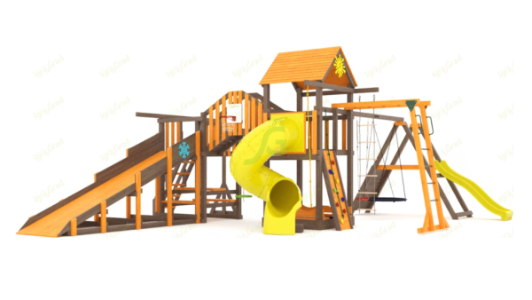 картинка Всесезонная площадка IgraGrad С Мостик 2 с трубой SF от магазина Лазалка