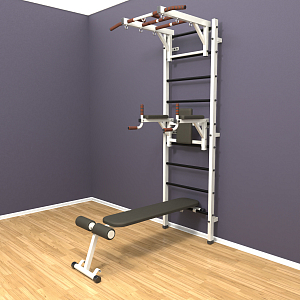 Шведская стенка «LittleSport» White Long 3.0 черные ступени