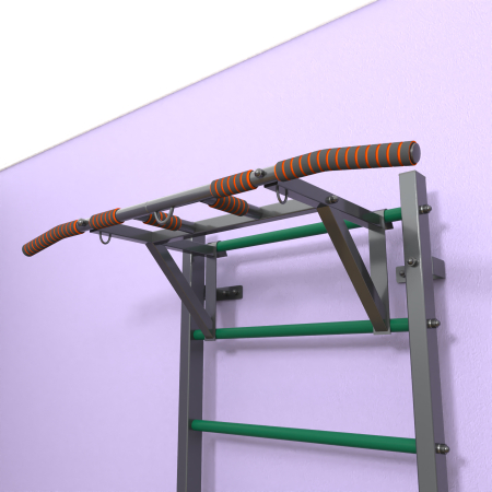 Шведская стенка "LittleSport" ПУ Графит зеленые ступени