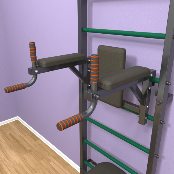 Шведская стенка «LittleSport» Л 3.0 Графит зеленые ступени