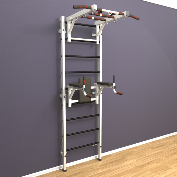 картинка Шведская стенка «LittleSport» Л 2.0 Белый черные ступени от магазина Лазалка