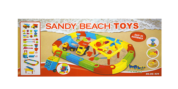 картинка Песочница Большая + Стол Песочница с машинками "Веселый Пляж" от магазина Лазалка