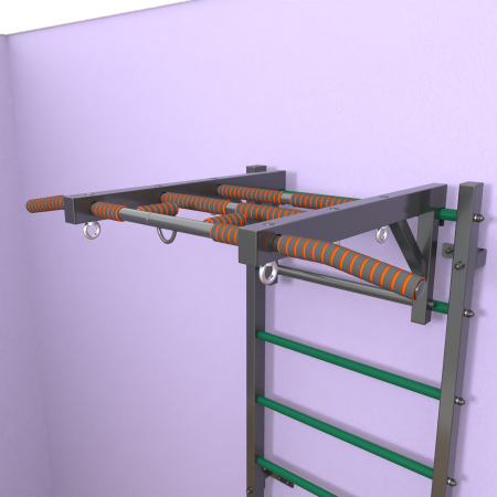 картинка Шведская стенка «LittleSport» Л Графит зеленые ступени от магазина Лазалка