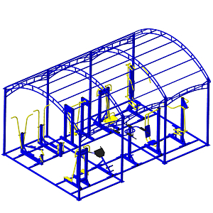 Навес Пионер для тренажеров 4*6 с обвязкой
