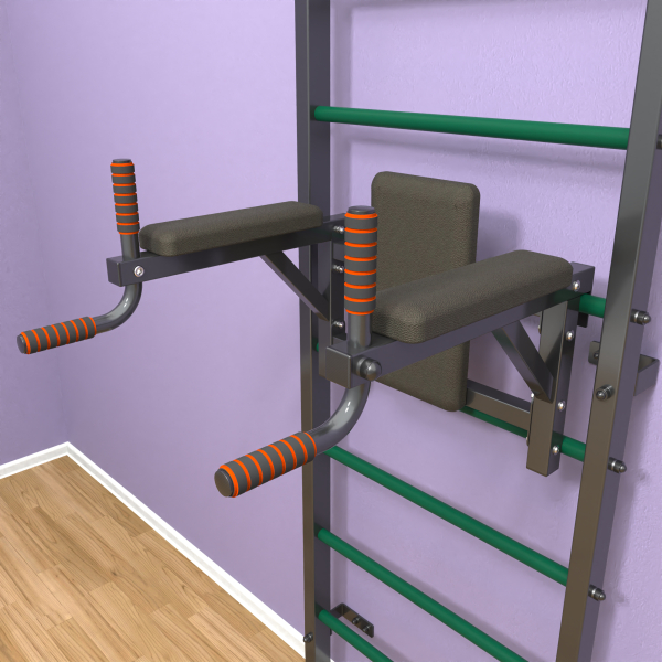 картинка Шведская стенка «LittleSport» Л 2.0 Графит зеленые ступени от магазина Лазалка