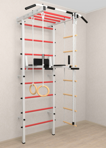 Шведская стенка Sv Pro рукоход 853 (Турник Pro рукоход/Брусья/стойка/Канат/Кольца/Лестница)