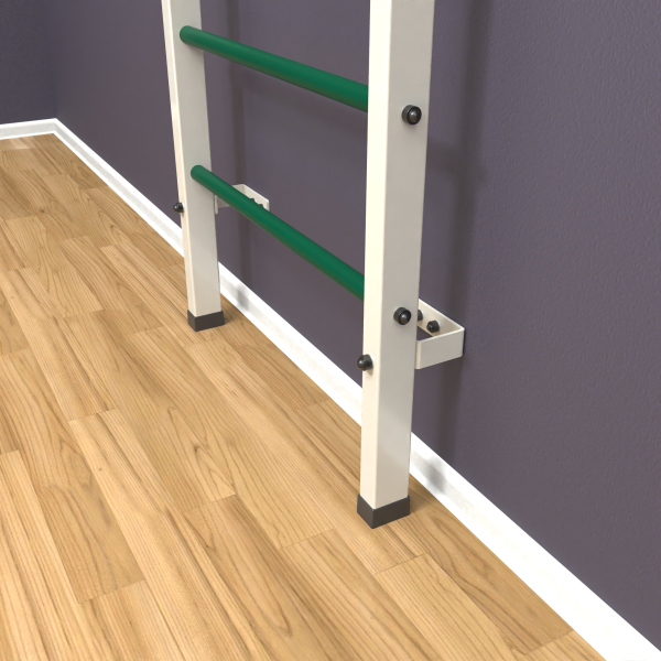 Шведская стенка «LittleSport» ПУ 2.0 Белый зеленые ступени