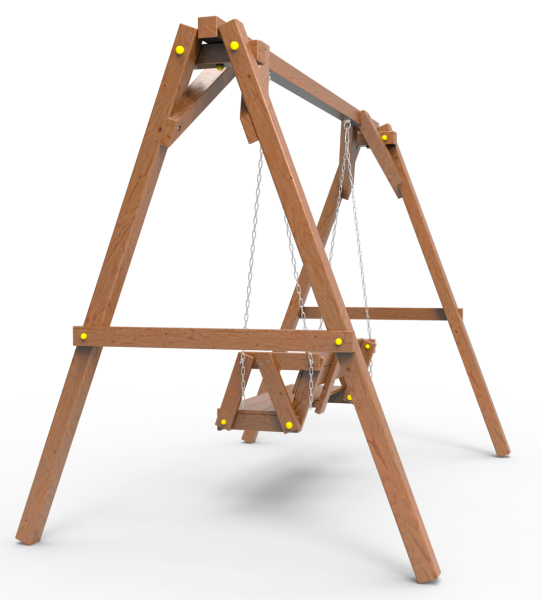 Деревянные качели Пикник 2 "Оптимус" (диванчик на цепях)