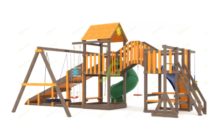 картинка Всесезонная площадка IgraGrad С Мостик 1 с трубой SF2 от магазина Лазалка