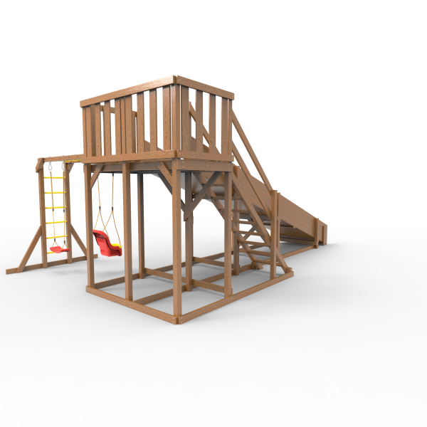 Детская площадка - деревянная горка Пикник "Зима №3" Оптимус с рукоходом