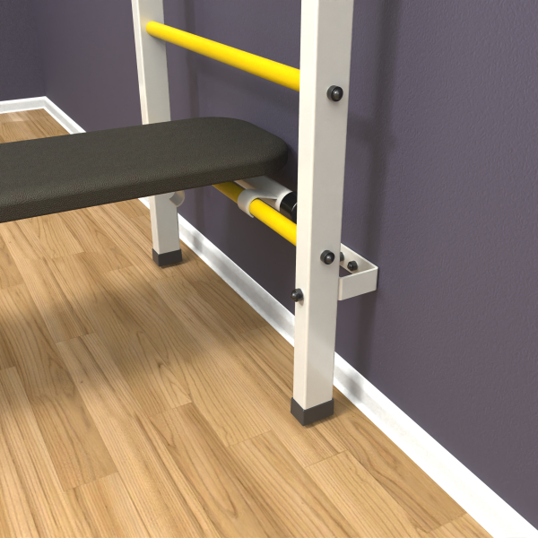 Шведская стенка «LittleSport» Л 3.0 Белый желтые ступени